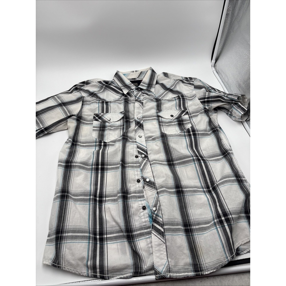 Micros Home Grown In Los Angeles Mens Button Down Shirt Multicolor Plaid Skater‎